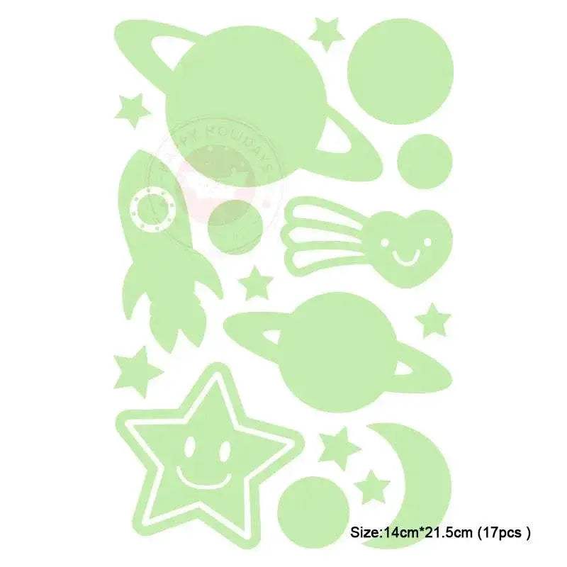  Eco Wall Stickers Luminous Stars Moon Toyland EU -  ToylandEU™