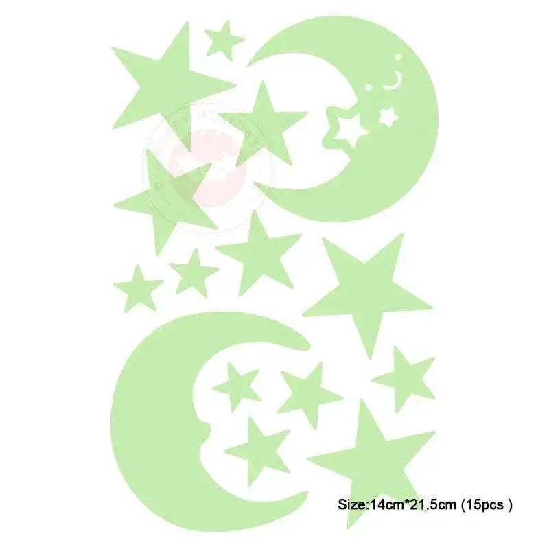  Eco Wall Stickers Luminous Stars Moon Toyland EU -  ToylandEU™