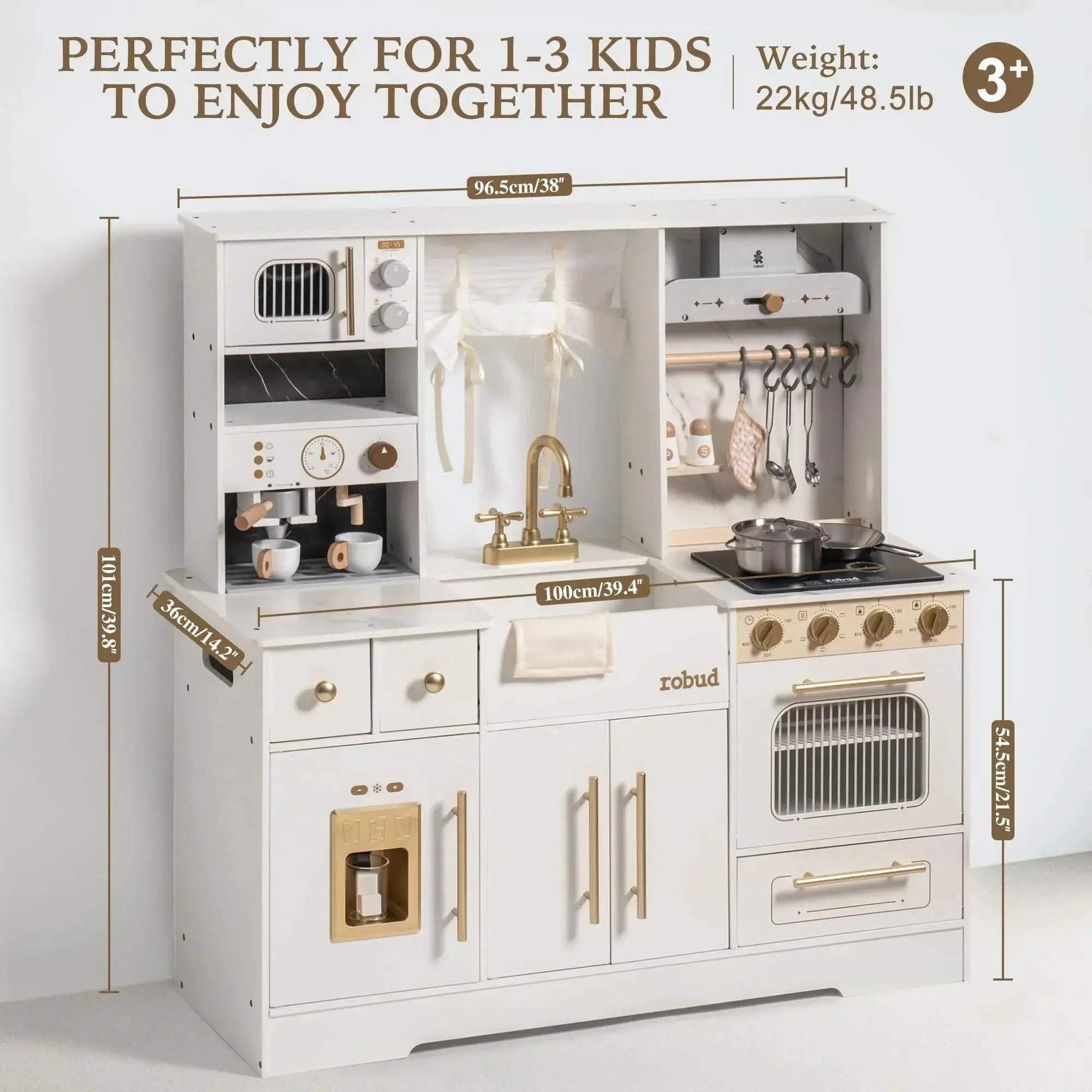  Eco Friendly Wooden Play Kitchen With Wash Basin Accessories -  ToylandEU™