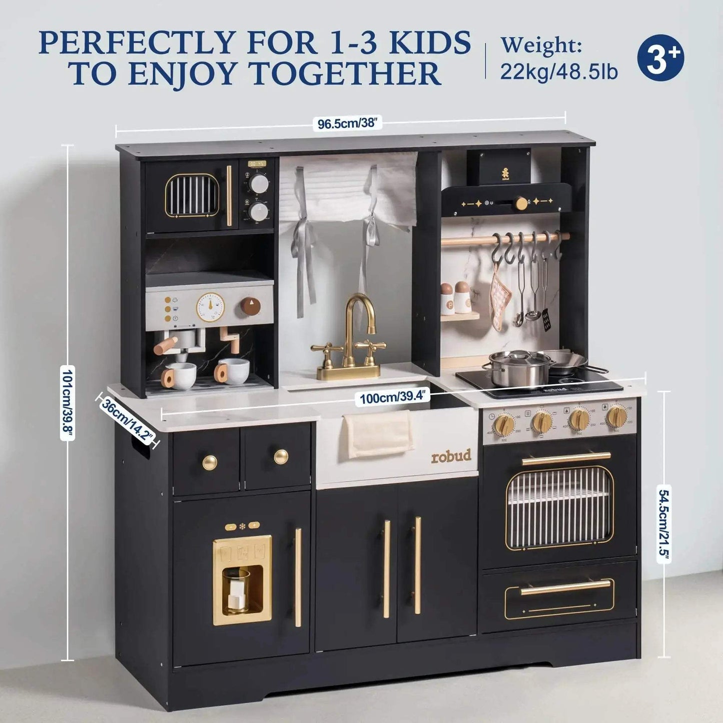  Eco Friendly Wooden Play Kitchen With Wash Basin Accessories -  ToylandEU™