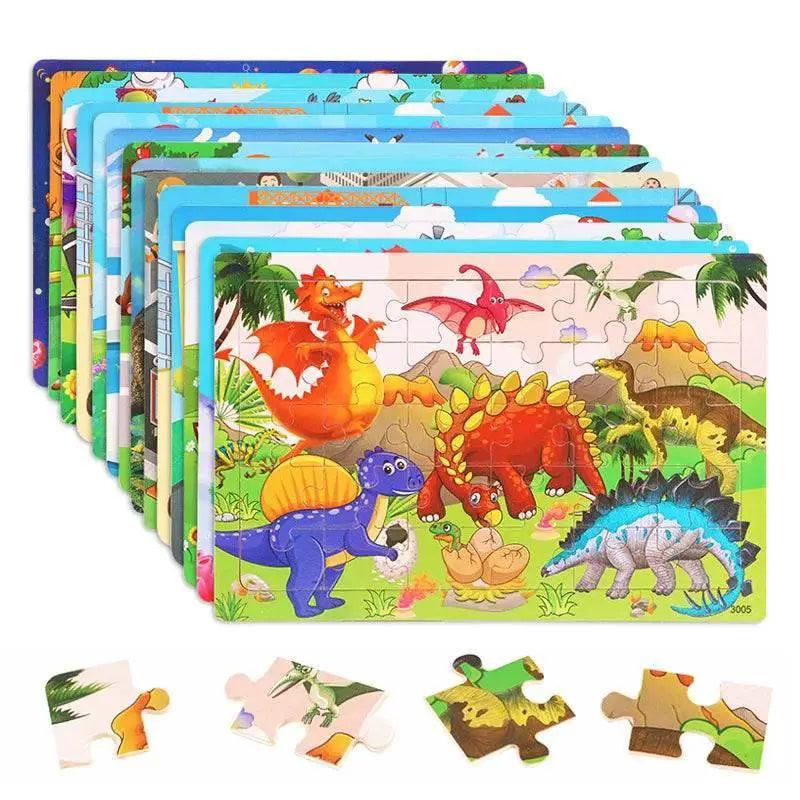  Economy 30 Piece Montessori 3D Cartoon Animal Wooden Puzzle For Kids Ages 3 To 6 -  ToylandEU™