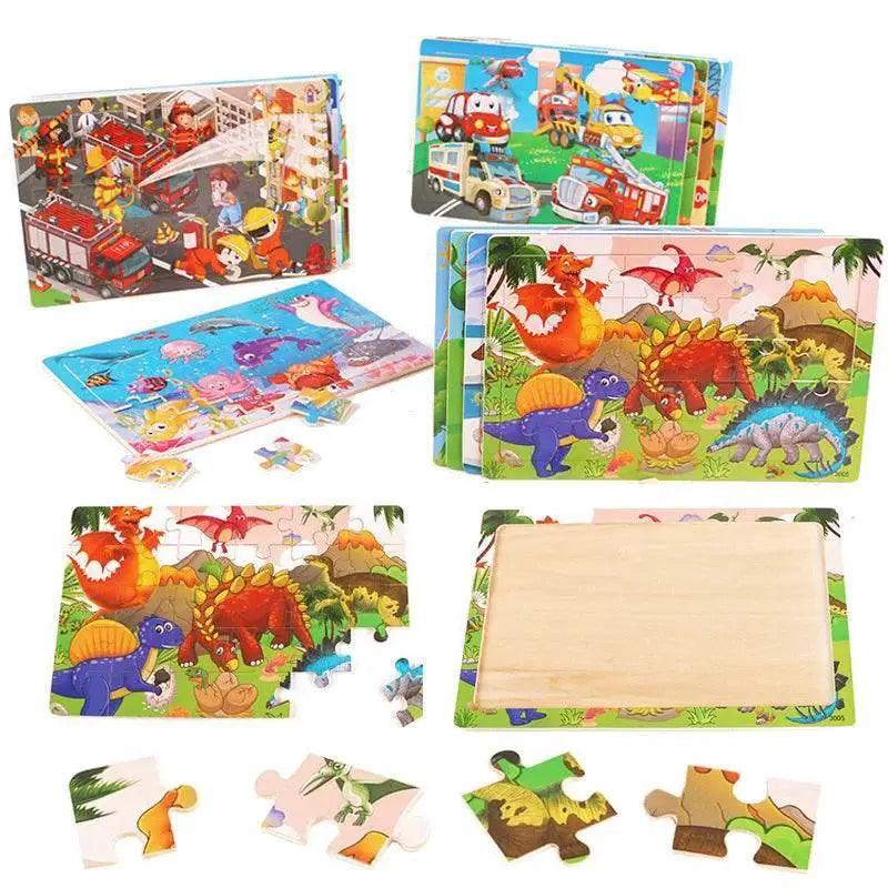  Economy 30 Piece Montessori 3D Cartoon Animal Wooden Puzzle For Kids Ages 3 To 6 -  ToylandEU™