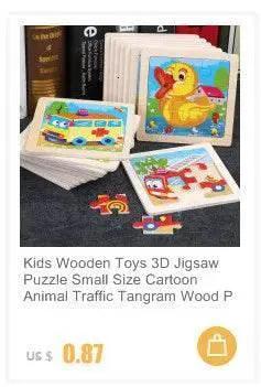  Economy 30 Piece Montessori 3D Cartoon Animal Wooden Puzzle For Kids Ages 3 To 6 -  ToylandEU™
