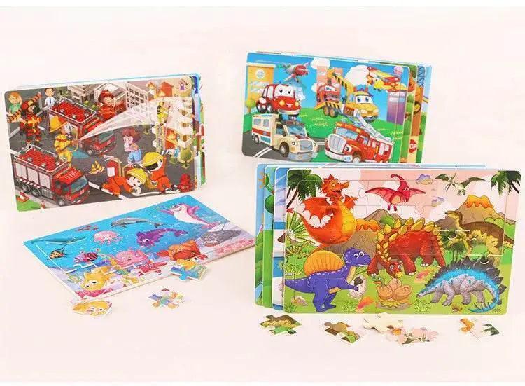  Economy 30 Piece Montessori 3D Cartoon Animal Wooden Puzzle For Kids Ages 3 To 6 -  ToylandEU™