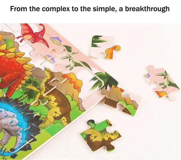  Economy 30 Piece Montessori 3D Cartoon Animal Wooden Puzzle For Kids Ages 3 To 6 -  ToylandEU™