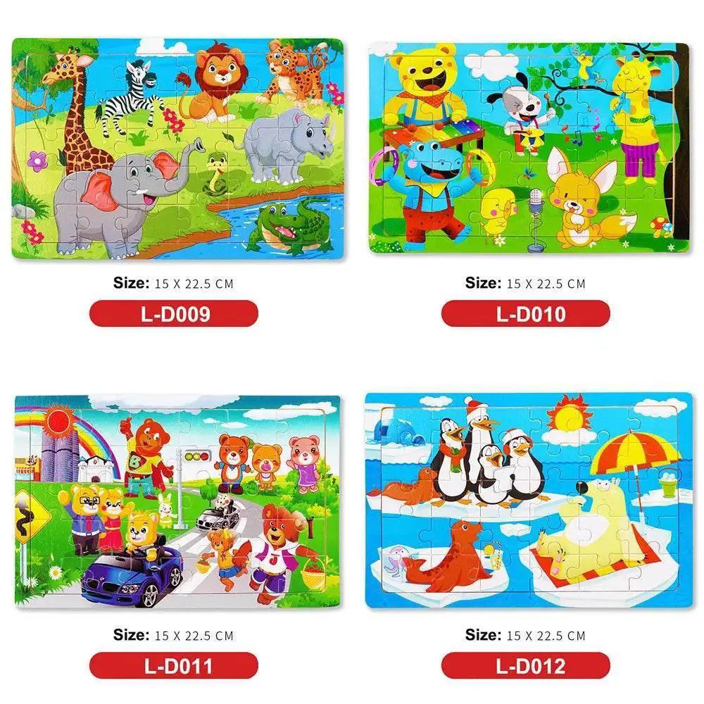 Economy 30 Piece Montessori 3D Cartoon Animal Wooden Puzzle For Kids Ages 3 To 6 -  ToylandEU™