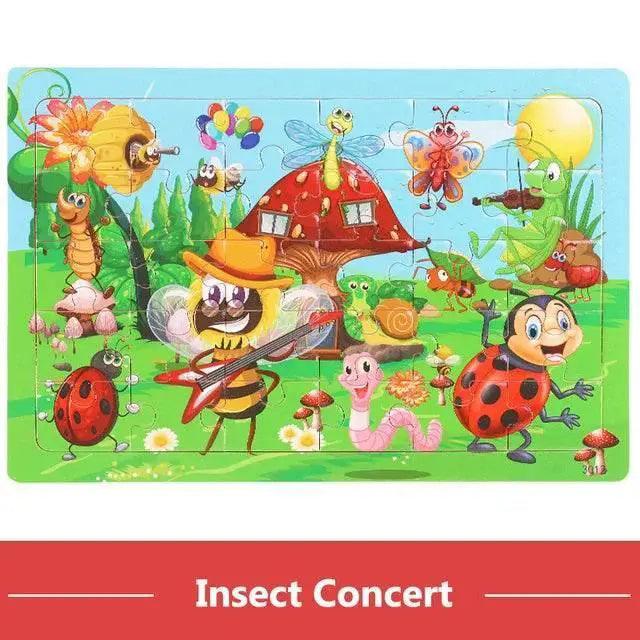  Economy 30 Piece Montessori 3D Cartoon Animal Wooden Puzzle For Kids Ages 3 To 6 -  ToylandEU™
