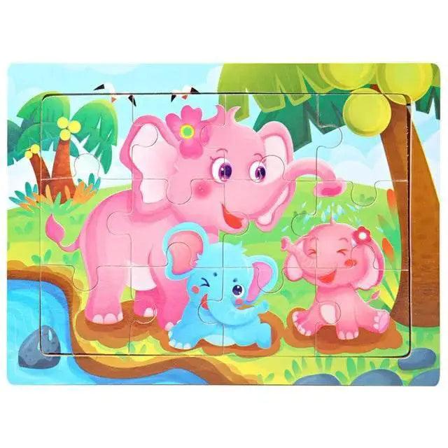  Economy 30 Piece Montessori 3D Cartoon Animal Wooden Puzzle For Kids Ages 3 To 6 -  ToylandEU™