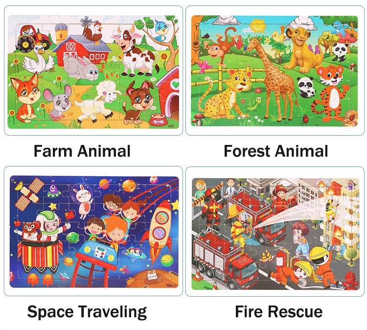 Economy 30piece Montessori 3D Puzzle Cartoon Animal Toys - ToylandEU