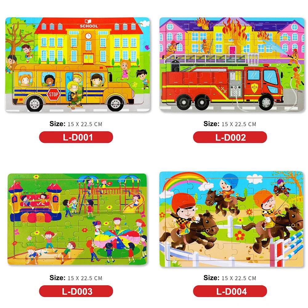 Economy 30piece Montessori 3D Puzzle Cartoon Animal Toys - ToylandEU