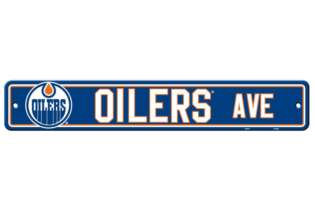 Edmonton Oilers 4x24 Plastic Street Sign Collectible - ToylandEU
