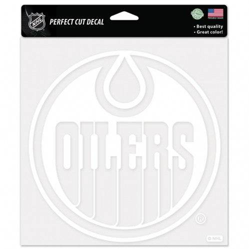 Edmonton Oilers 8x8 White Vinyl Perfect Cut Premium Decal - ToylandEU