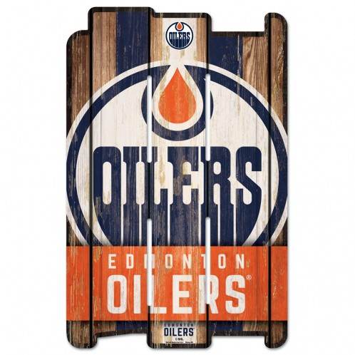 Edmonton Oilers Wood Fence Style Sign 11x17 Retro Vintage - ToylandEU