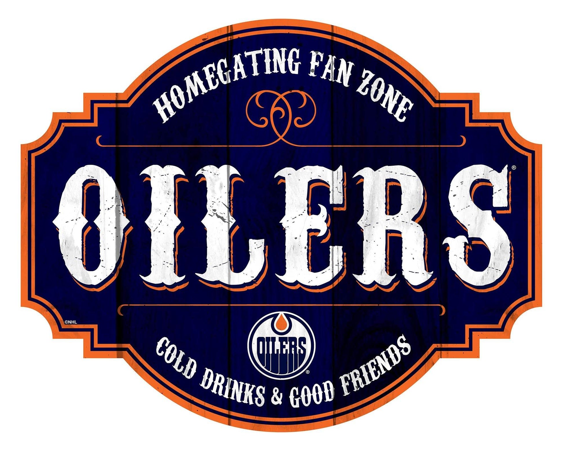 Edmonton Oilers Wood Sign 12 Inch Homegating Tavern Decor - ToylandEU
