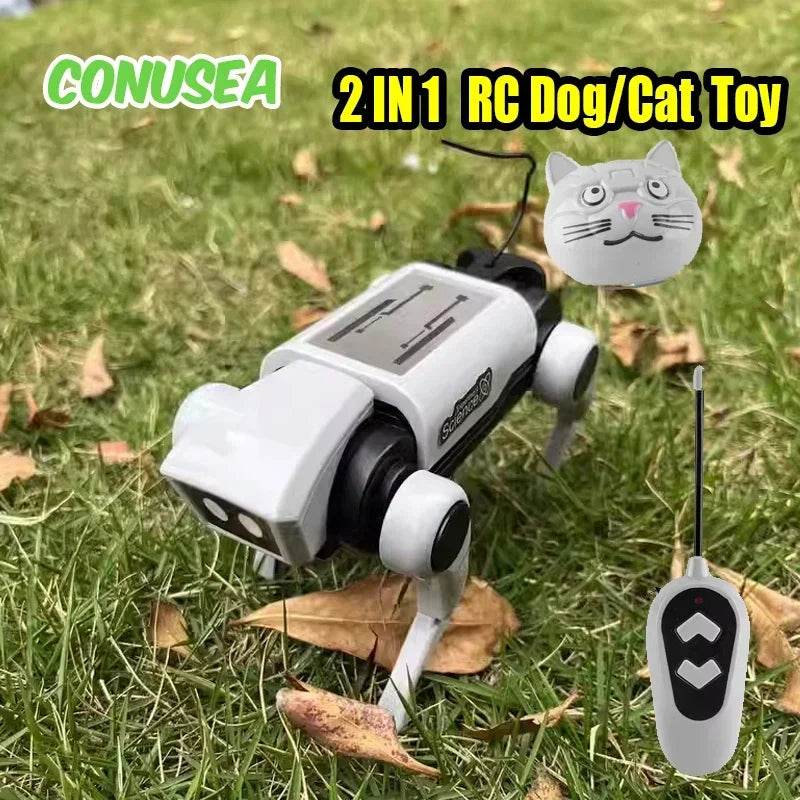 Educational 2 In 1 RC Robot Puppy and Cat Remote Control Toys with DIY Assembling Feature for Boys and Girls - ToylandEU