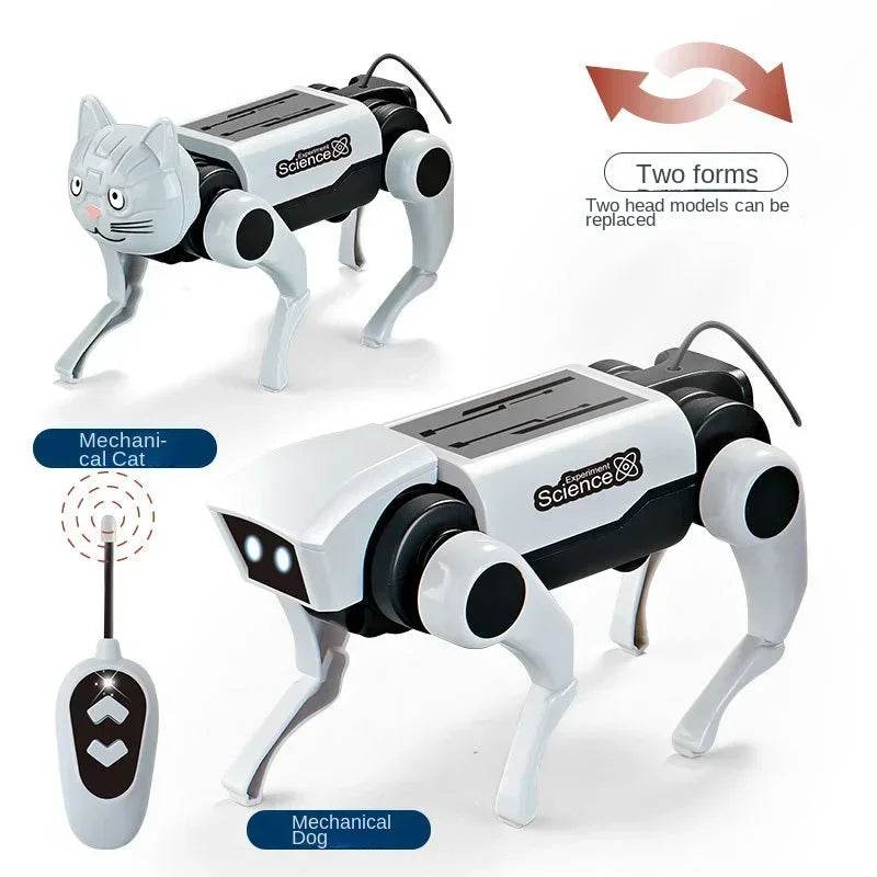 Educational 2 In 1 RC Robot Puppy and Cat Remote Control Toys with DIY Assembling Feature for Boys and Girls - ToylandEU