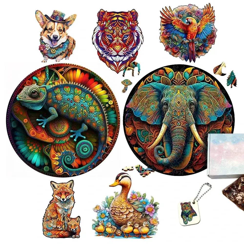 Educational 3D Wooden Animal Jigsaw Puzzle For All Ages - ToylandEU