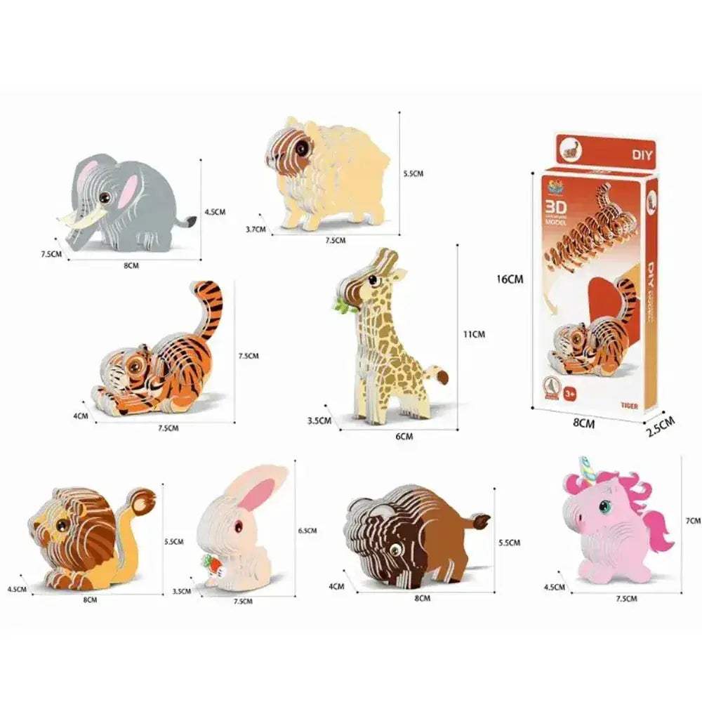 Educational Animal Theme 3D Puzzle Craft Set for Kids - ToylandEU