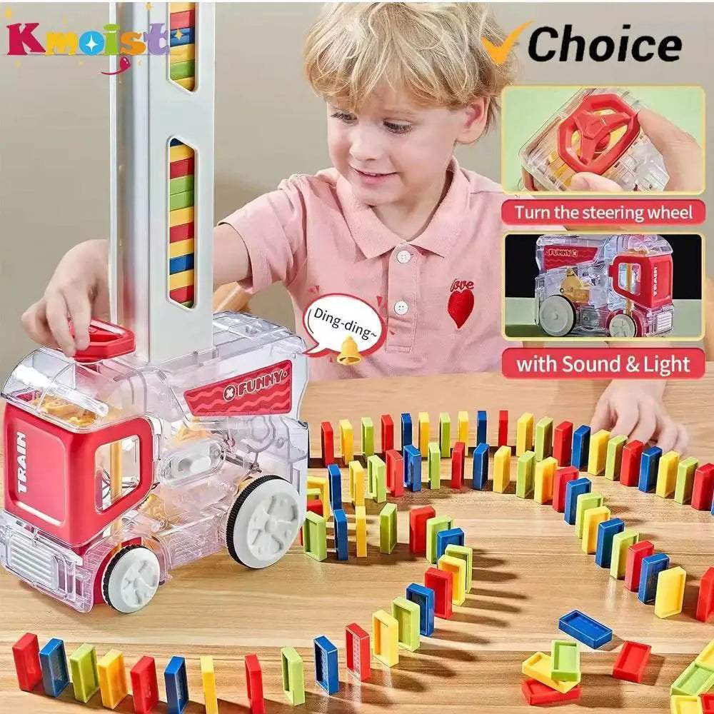 Educational Automatic Domino Train Set with 60 Colorful Dominos for Children Ages 4 to 12 Years - ToylandEU