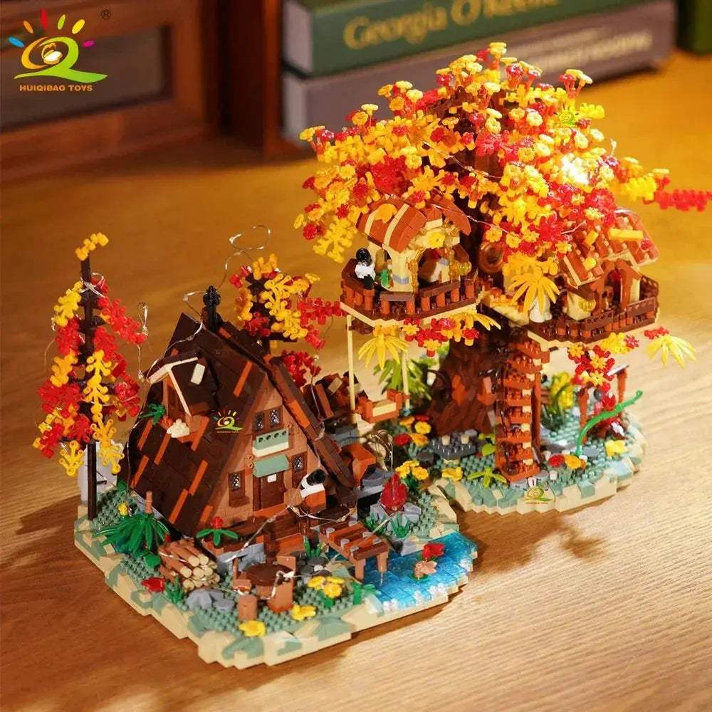 Educational Autumn Treehouse Architecture Micro Building Blocks For Kids - ToylandEU