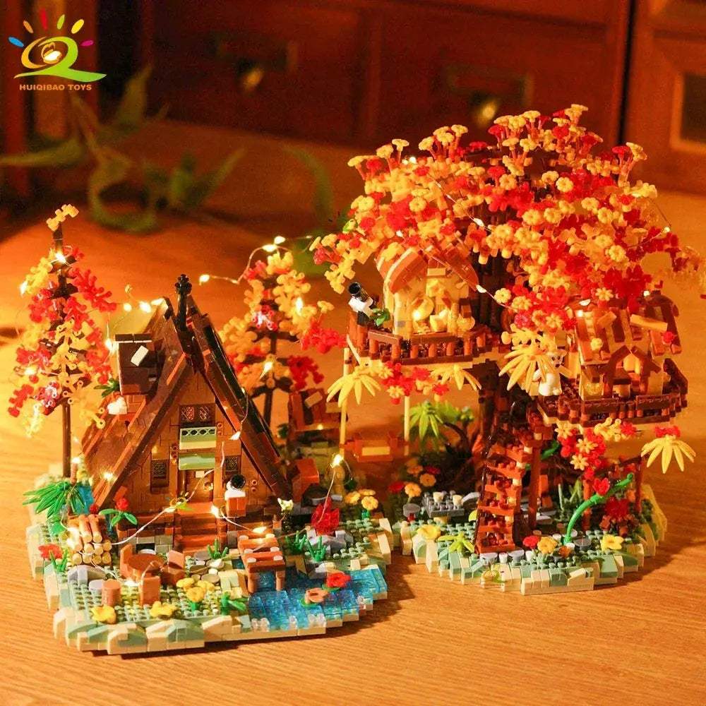 Educational Autumn Treehouse Architecture Micro Building Blocks For Kids - ToylandEU