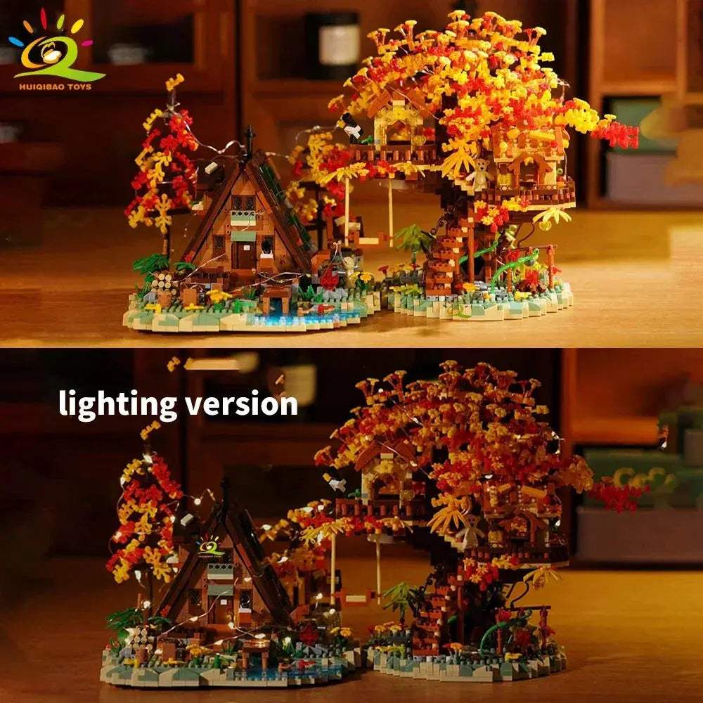 Educational Autumn Treehouse Architecture Micro Building Blocks For Kids - ToylandEU