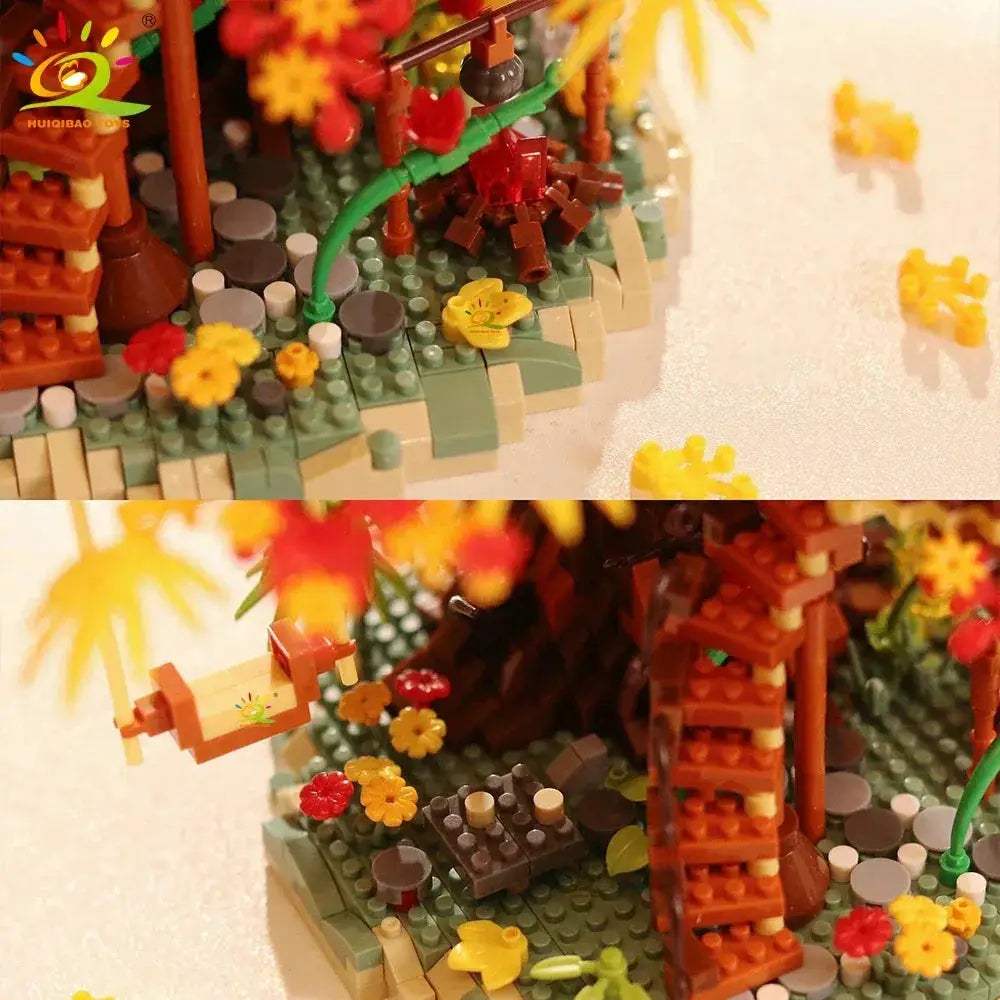 Educational Autumn Treehouse Architecture Micro Building Blocks For Kids - ToylandEU