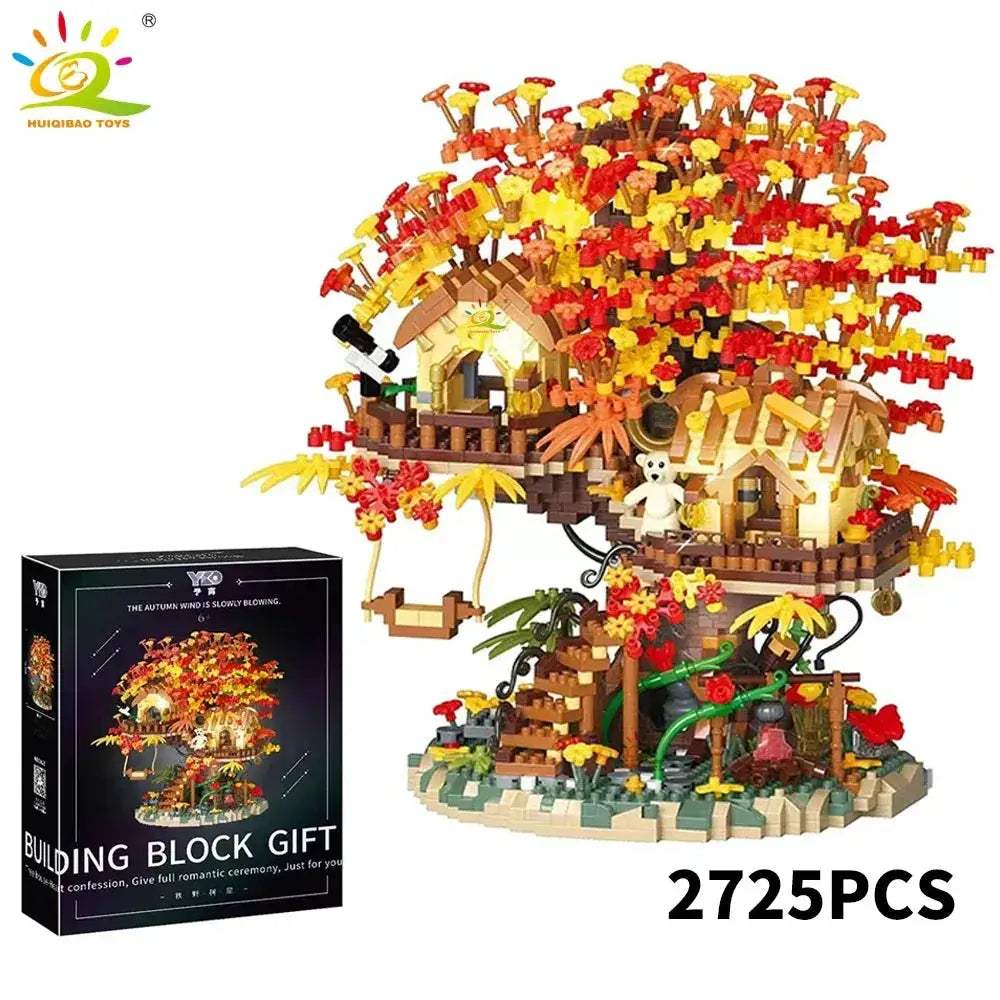 Educational Autumn Treehouse Architecture Micro Building Blocks For Kids - ToylandEU