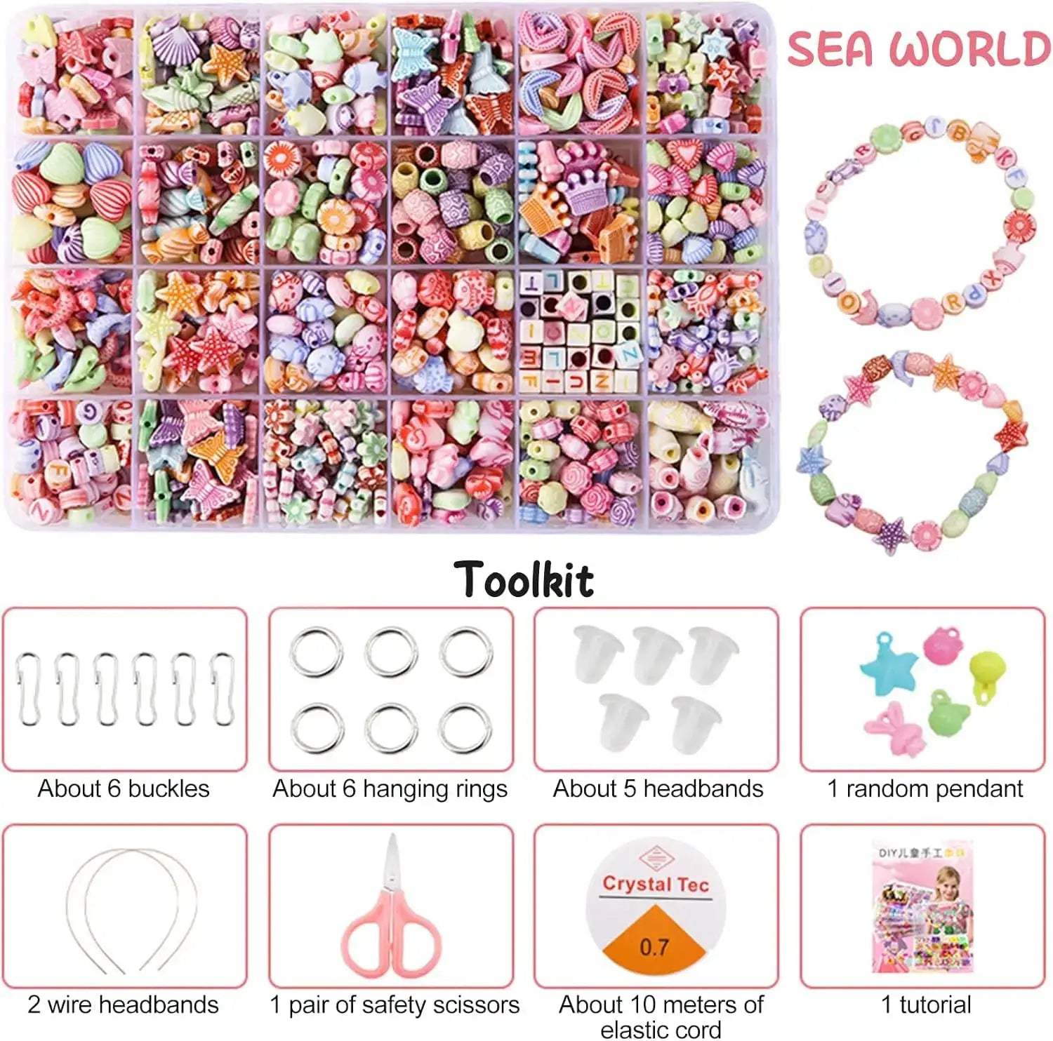 Educational Beaded Jewelry Kit for Kids Diy Craft Set - ToylandEU