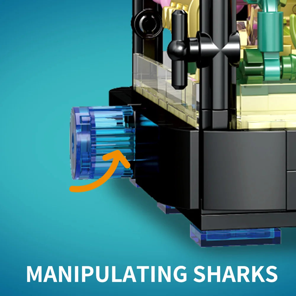 Educational Block Building Set With Lights Shark Eco Tank Marine Life For Kids 6 And Up - ToylandEU