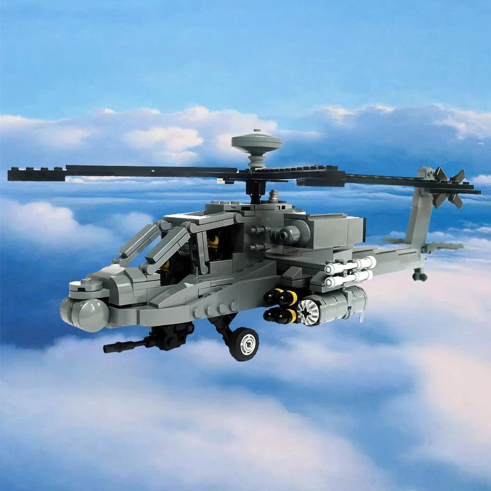 Educational Building Block Set AH64D Apache Longbow Military Helicopter DIY Brick Kit For Kids Birthday Gift - ToylandEU