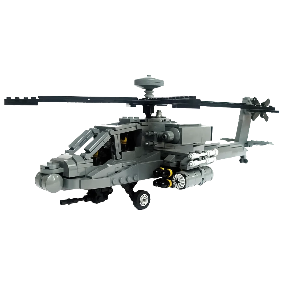 Educational Building Block Set AH64D Apache Longbow Military Helicopter DIY Brick Kit For Kids Birthday Gift - ToylandEU