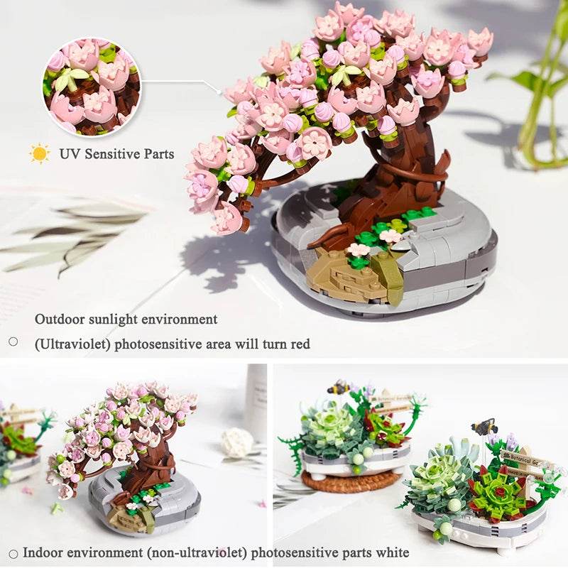 Educational Building Block Set Cherry Blossom Bouquet Gift - ToylandEU