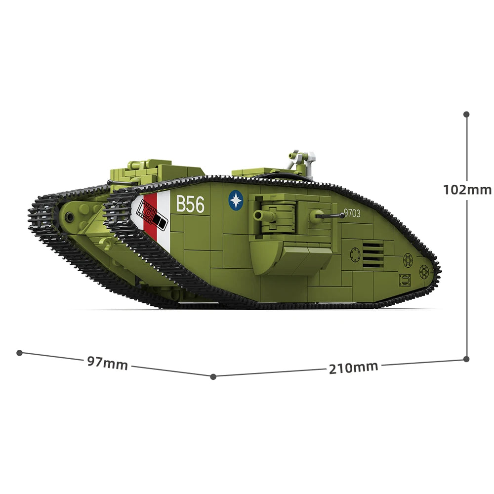 Educational Building Block Set World War I Heavy Tank Mk V A7V Model Lego Compatible For Children - ToylandEU