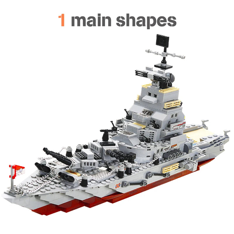 Educational Building Blocks 1068 PCS 8 In 1 Military Warship Ocean Cruiser Set For Children - ToylandEU