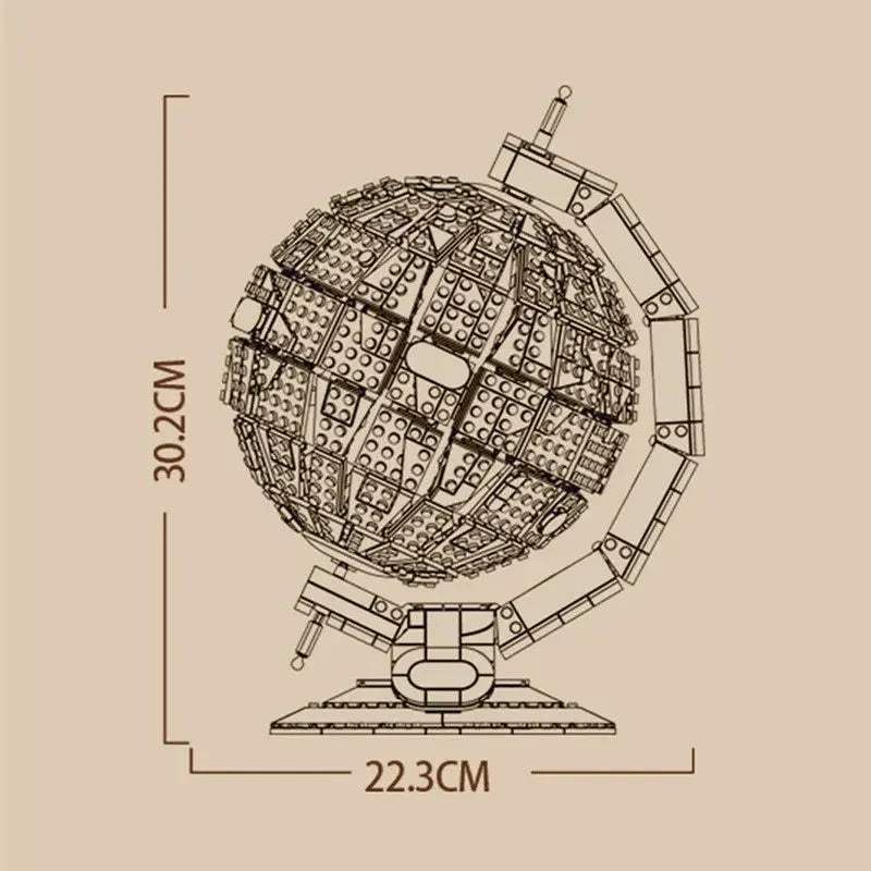 Educational Building Blocks | 1587 Piece Earth Globe | Toylandeu™