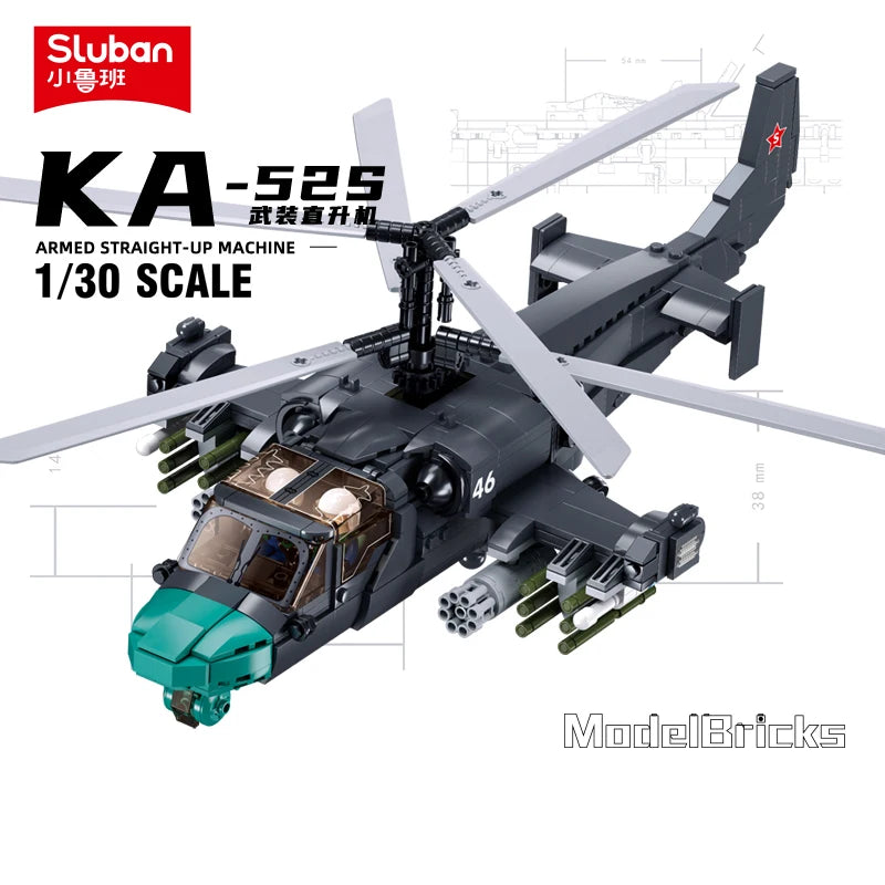 Educational Building Blocks Kamov Ka 52 Alligator Helicopter Model Lego Compatible For Kids - ToylandEU