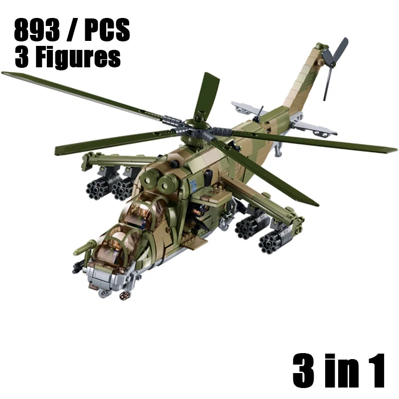 Educational Building Blocks Kamov Ka 52 Alligator Helicopter Model Lego Compatible For Kids - ToylandEU