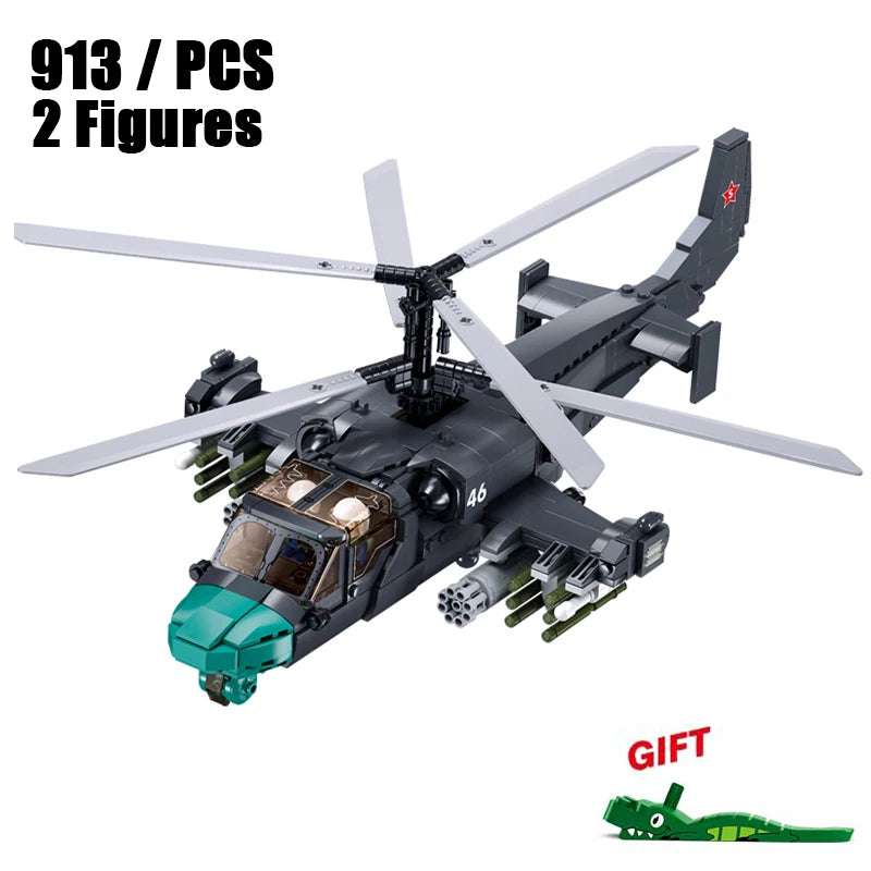 Educational Building Blocks Kamov Ka 52 Alligator Helicopter Model Lego Compatible For Kids - ToylandEU