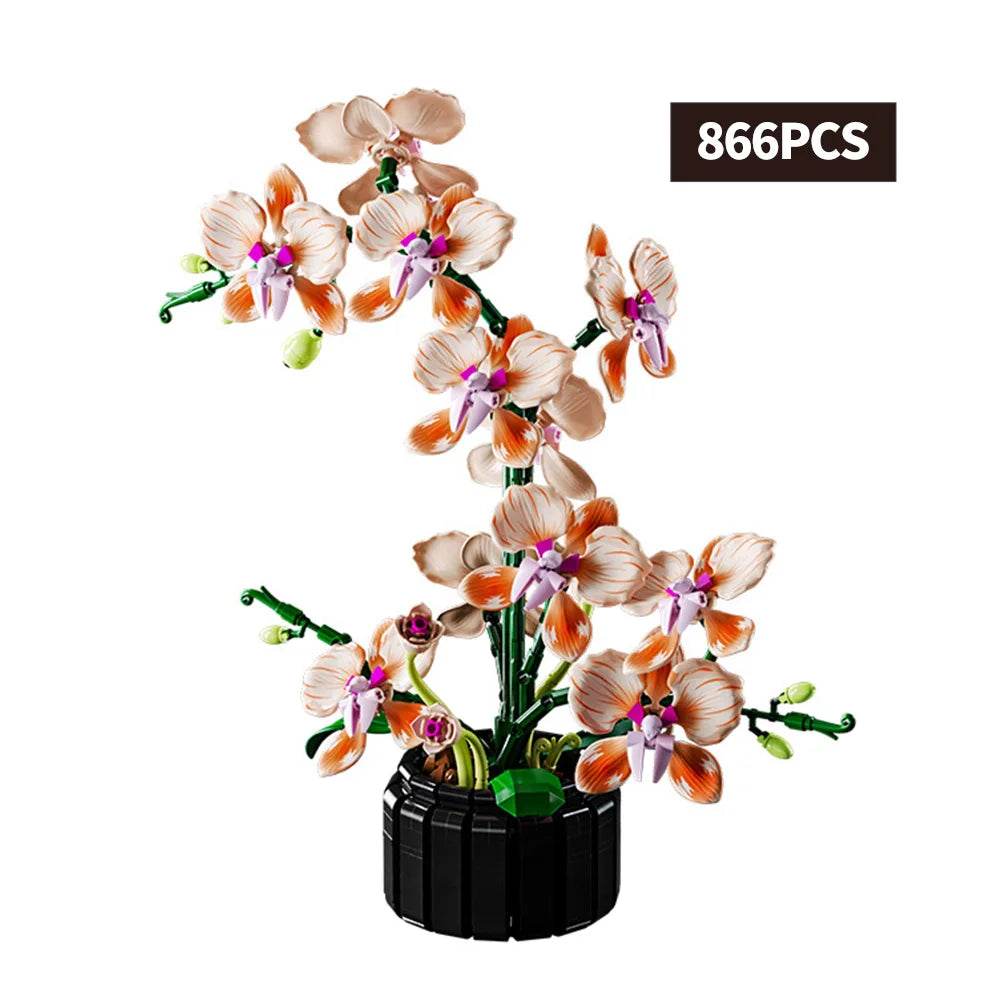 Educational Building Blocks Lego Compatible Set 866 Pieces City Mini Orchid Potted Plants For Kids Gift - ToylandEU