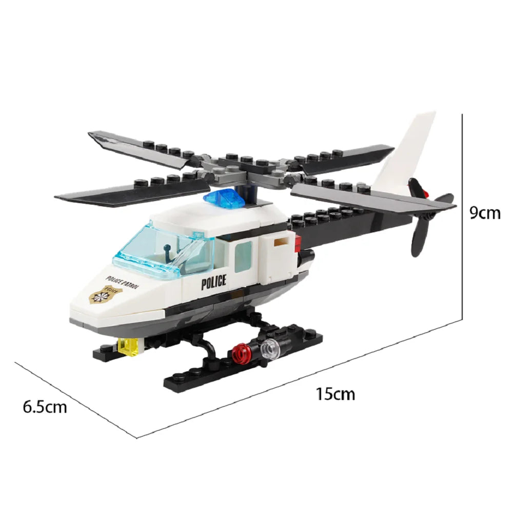 Educational Building Blocks Set City Police Helicopter For Kids Compatible With Lego Creative Assembly Toy - ToylandEU