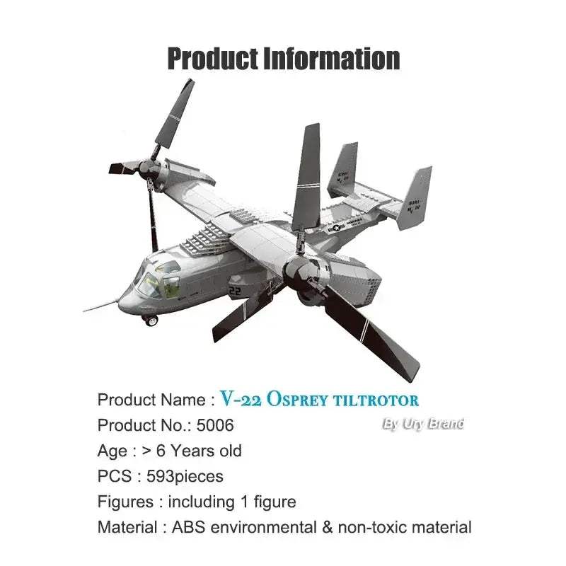  Educational Building Blocks V22 Aircraft Toyland EU -  ToylandEU™