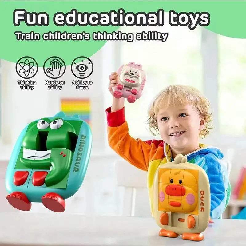 Educational Cartoon Dinosaur Slide Puzzle Game for Children Aged 6 to 12 Years - ToylandEU