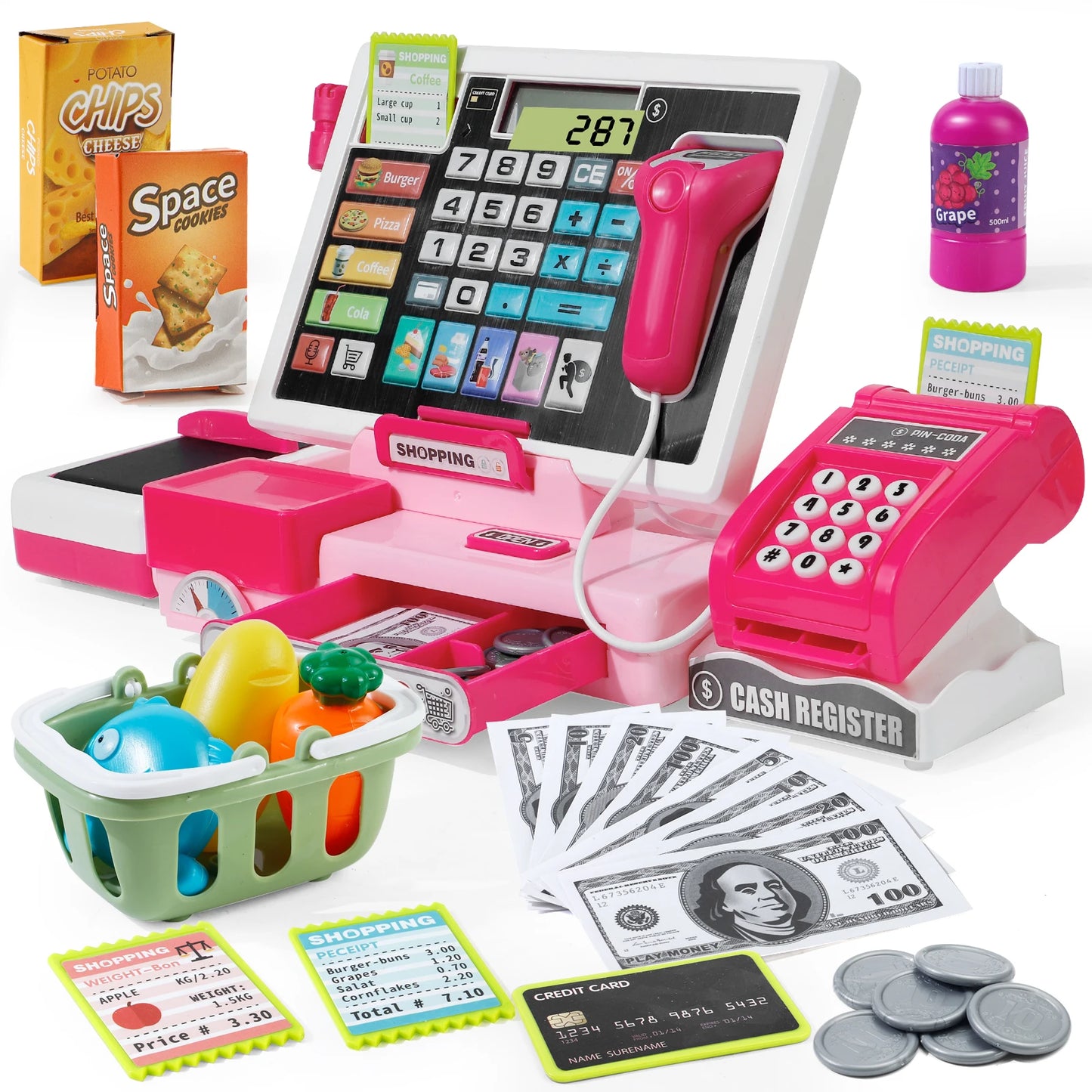 Educational Cash Register Playset With Real Calculator For Kids Aged 3 To 6 Great Learning Toy Gift - ToylandEU