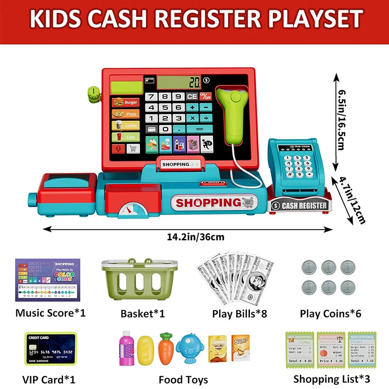Educational Cash Register Playset With Real Calculator For Preschoolers Ages 3 To 6 Gift - ToylandEU