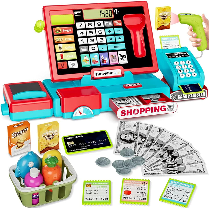 Educational Cash Register Playset With Real Calculator For Preschoolers Ages 3 To 6 Gift - ToylandEU