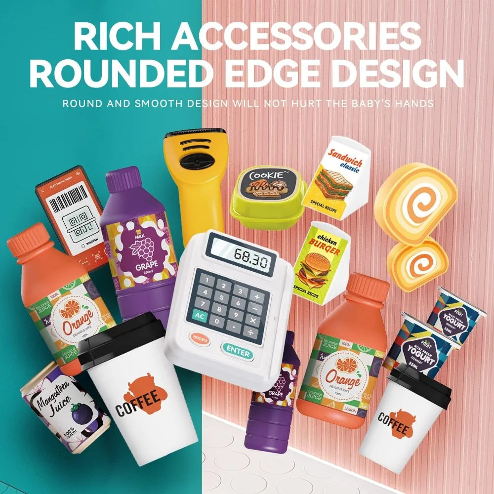 Educational Cash Register Playset With Scanner And Card Reader And Money Calculator For Kids - ToylandEU