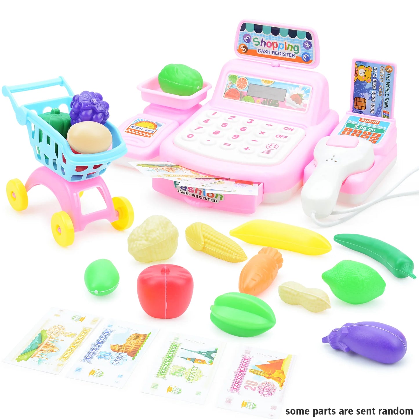 Educational Cash Register Set Realistic Cashier Simulation For Preschoolers Ages 3 To 6 - ToylandEU