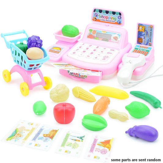 Educational Cash Register Set Realistic Cashier Simulation For Preschoolers Ages 3 To 6 - ToylandEU