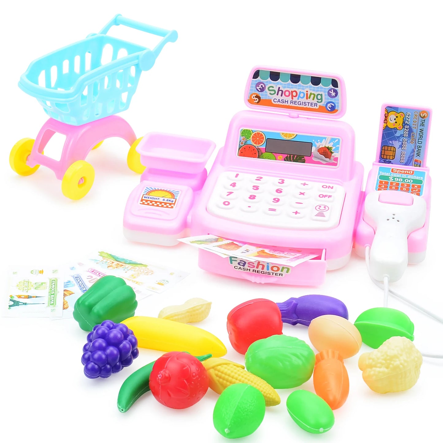 Educational Cash Register Set Realistic Cashier Simulation For Preschoolers Ages 3 To 6 - ToylandEU